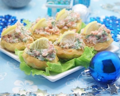 Сырные корзинки с сёмгой