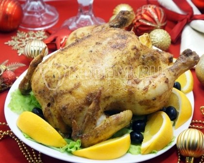 Курица запеченная в духовке с апельсинами
