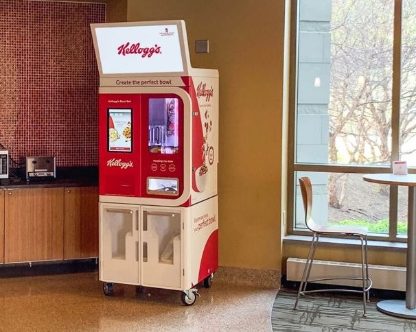 Автомат Kellogg готовит студенческие завтраки